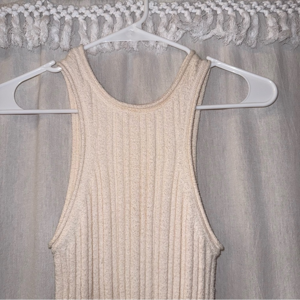 Anthropologie Ivory Ribbed Tank Top - Picture 3 of 6